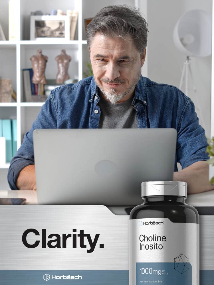 Horbaach Choline Inositol 200 count bottle packaging details