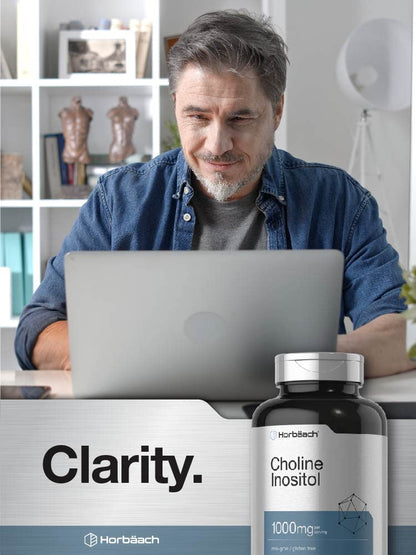 Horbaach Choline Inositol 200 count bottle packaging details
