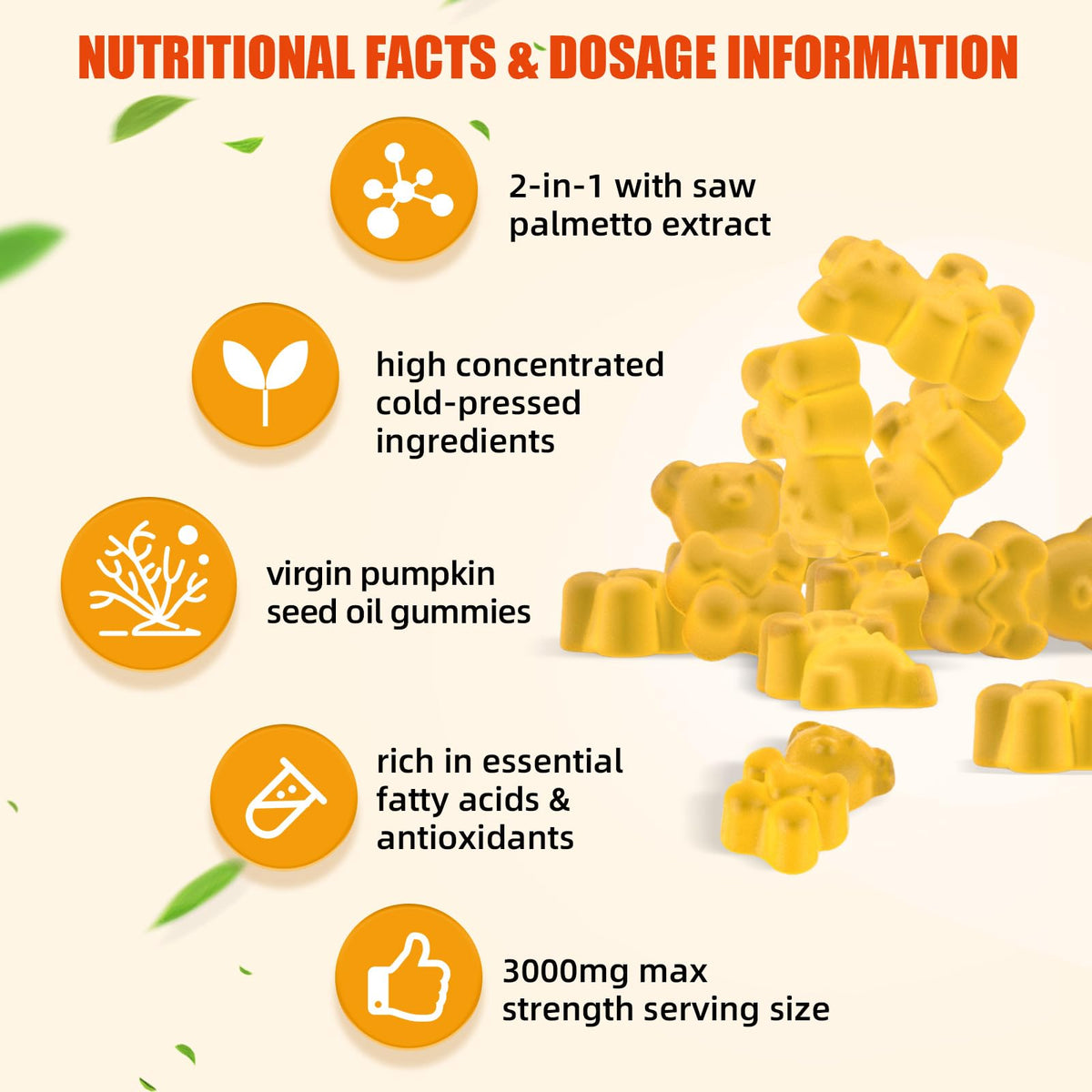 Healoading pumpkin seed oil gummies ingredients list close up