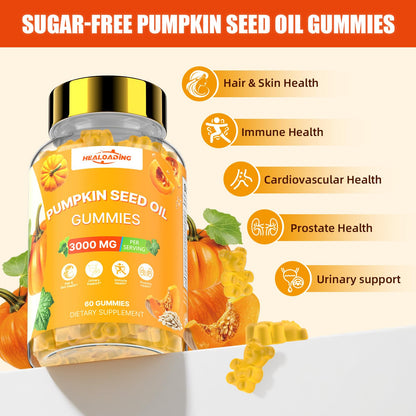 Healoading gummies packaging showing saw palmetto benefits