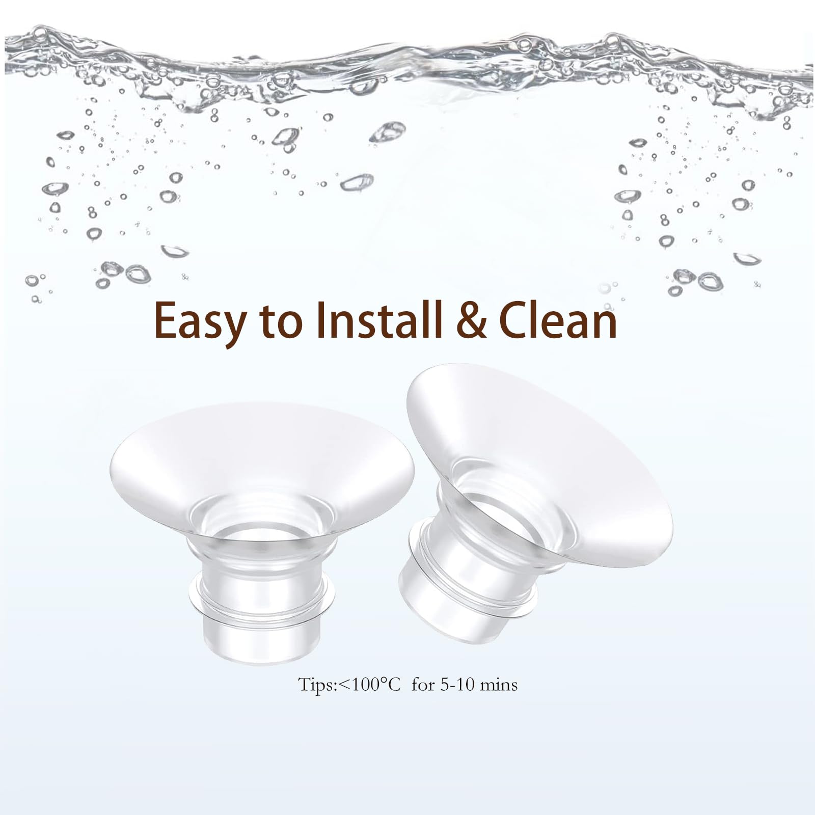 Set of 6 Mompmuir flange inserts for breast pump compatibility