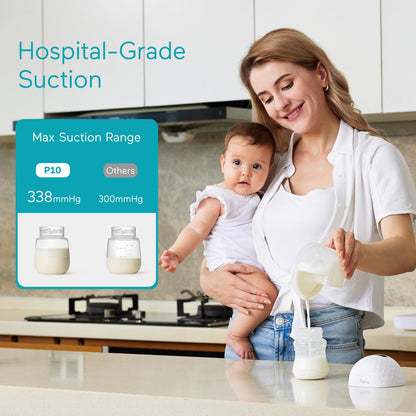 Paruu P10 portable electric breast pump with smart LED display