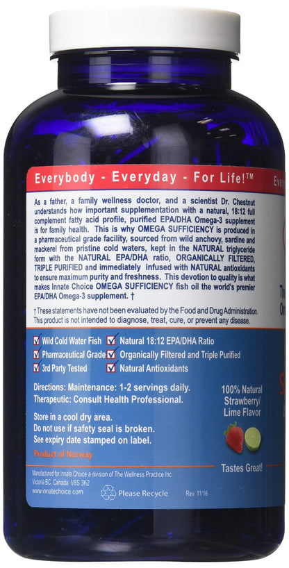Innate Choice fish oil strawberry lime flavor bottle label