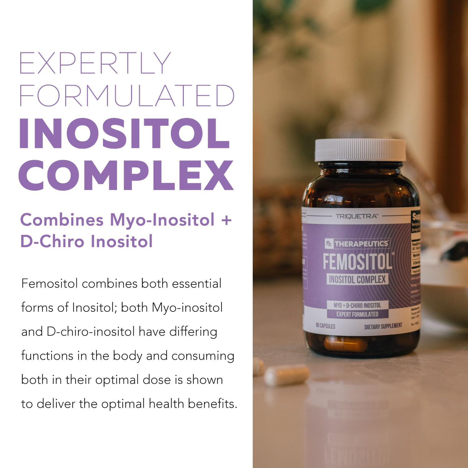 Premium USA imported hormonal balance supplement for women featuring ninety vegan capsules for a full thirty day supply.