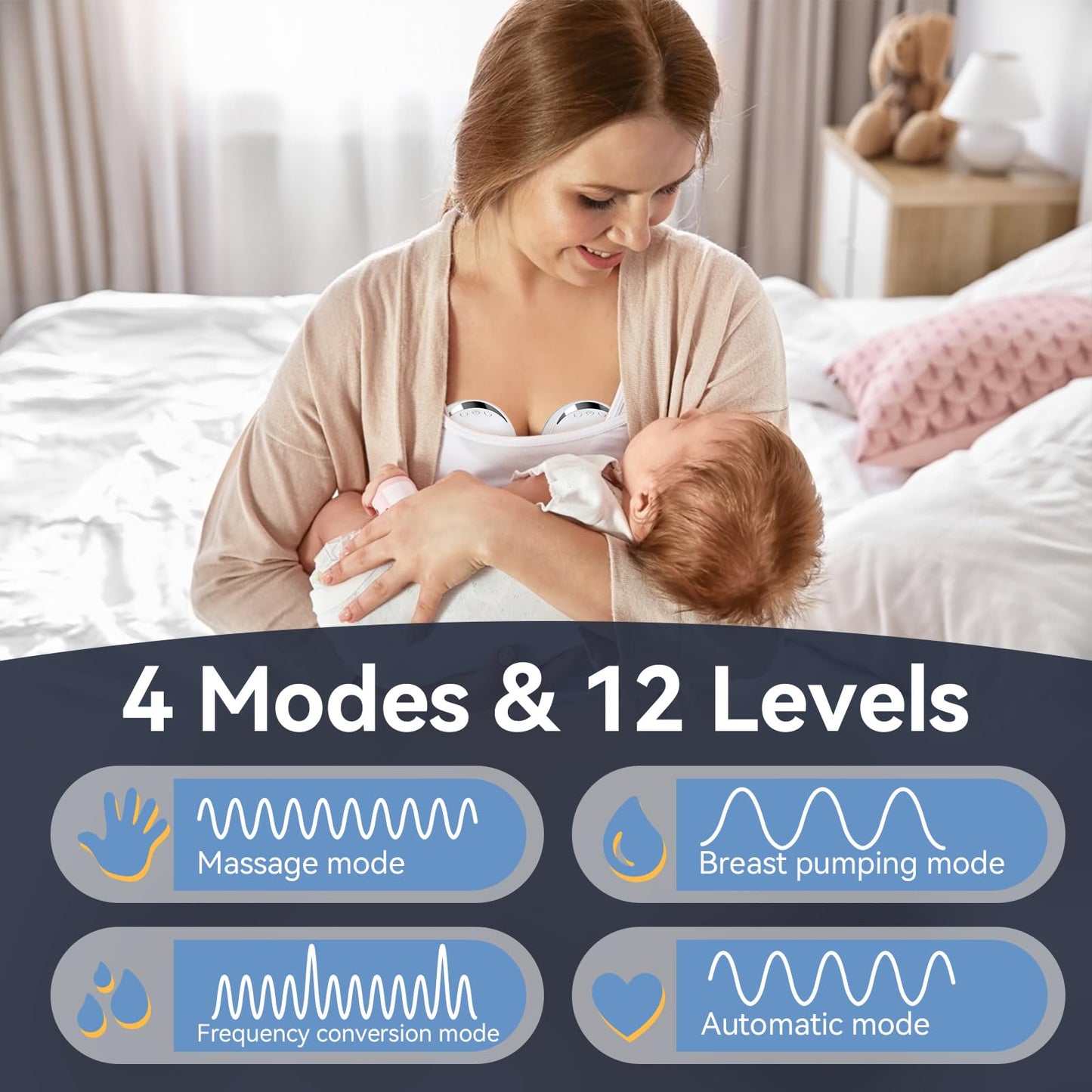 Oteeida My-375 wearable breast pump worn inside nursing bra