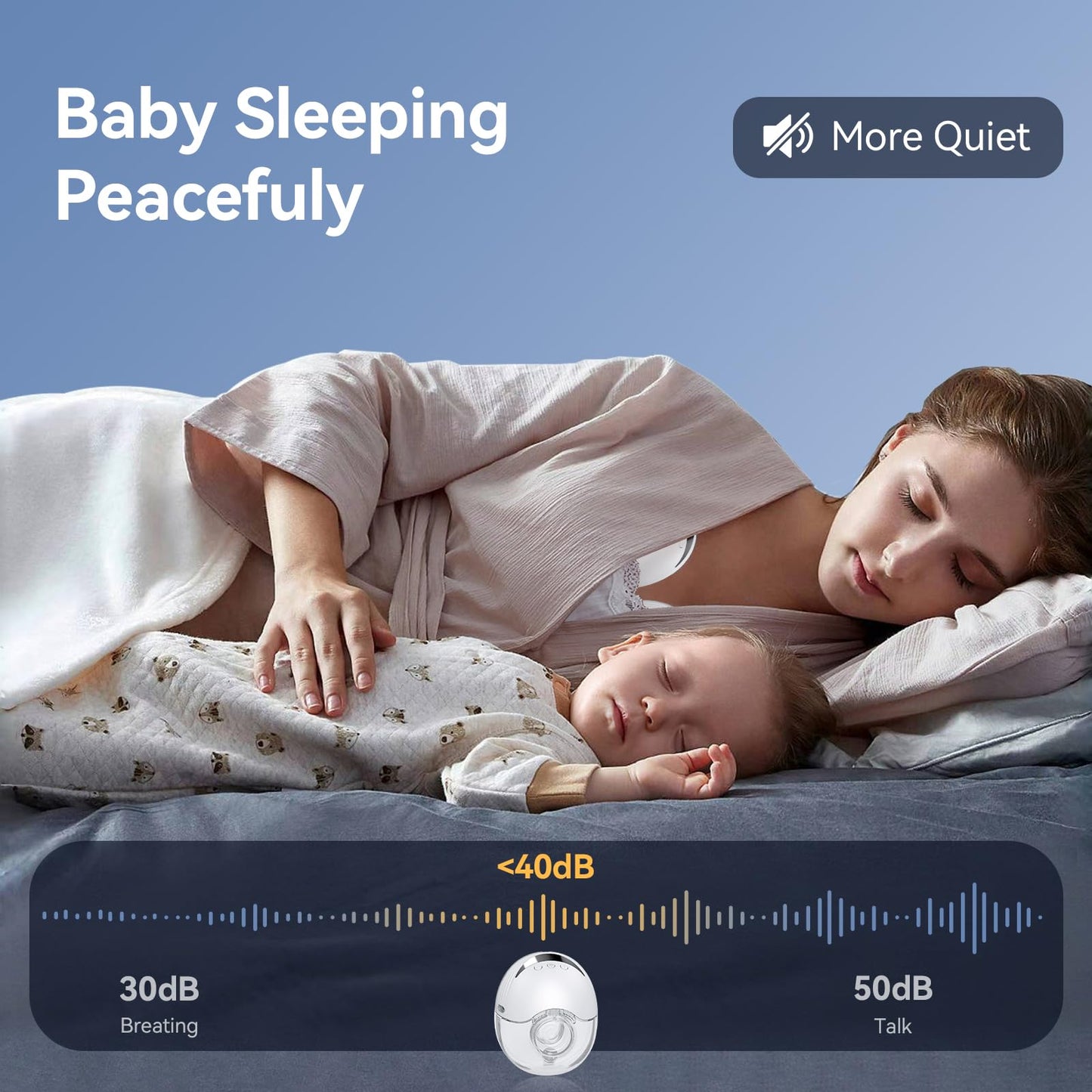 Side profile of Oteeida My-375 white electric breast pump