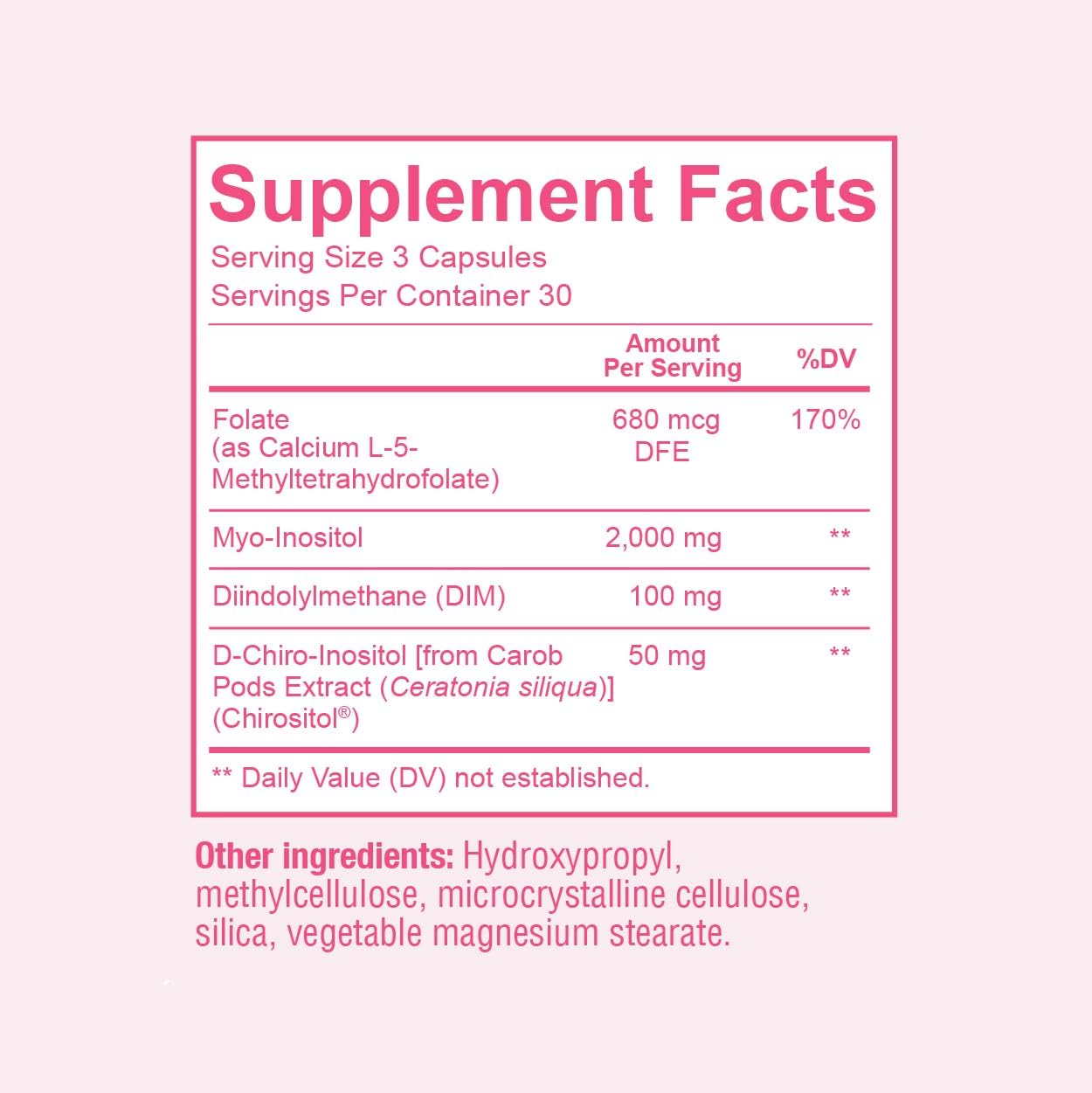 Sunergetic ovarian support supplement 90 capsules packaging facts label