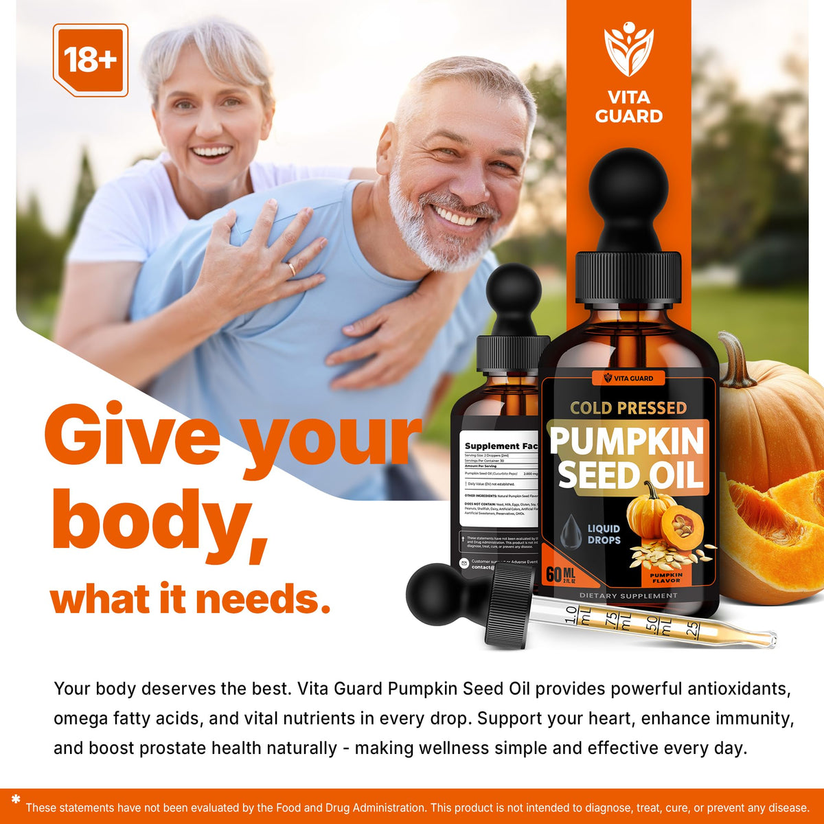 Vita Guard natural pumpkin flavor supplement packaging