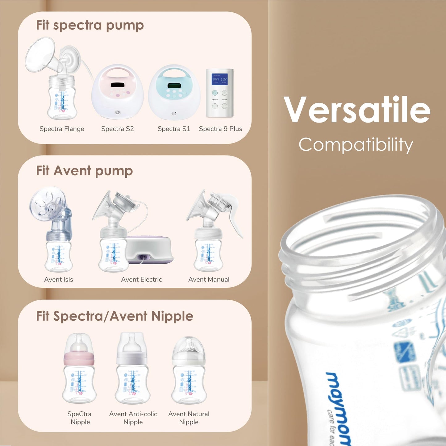 Maymom wide neck milk collection bottle for breast pump