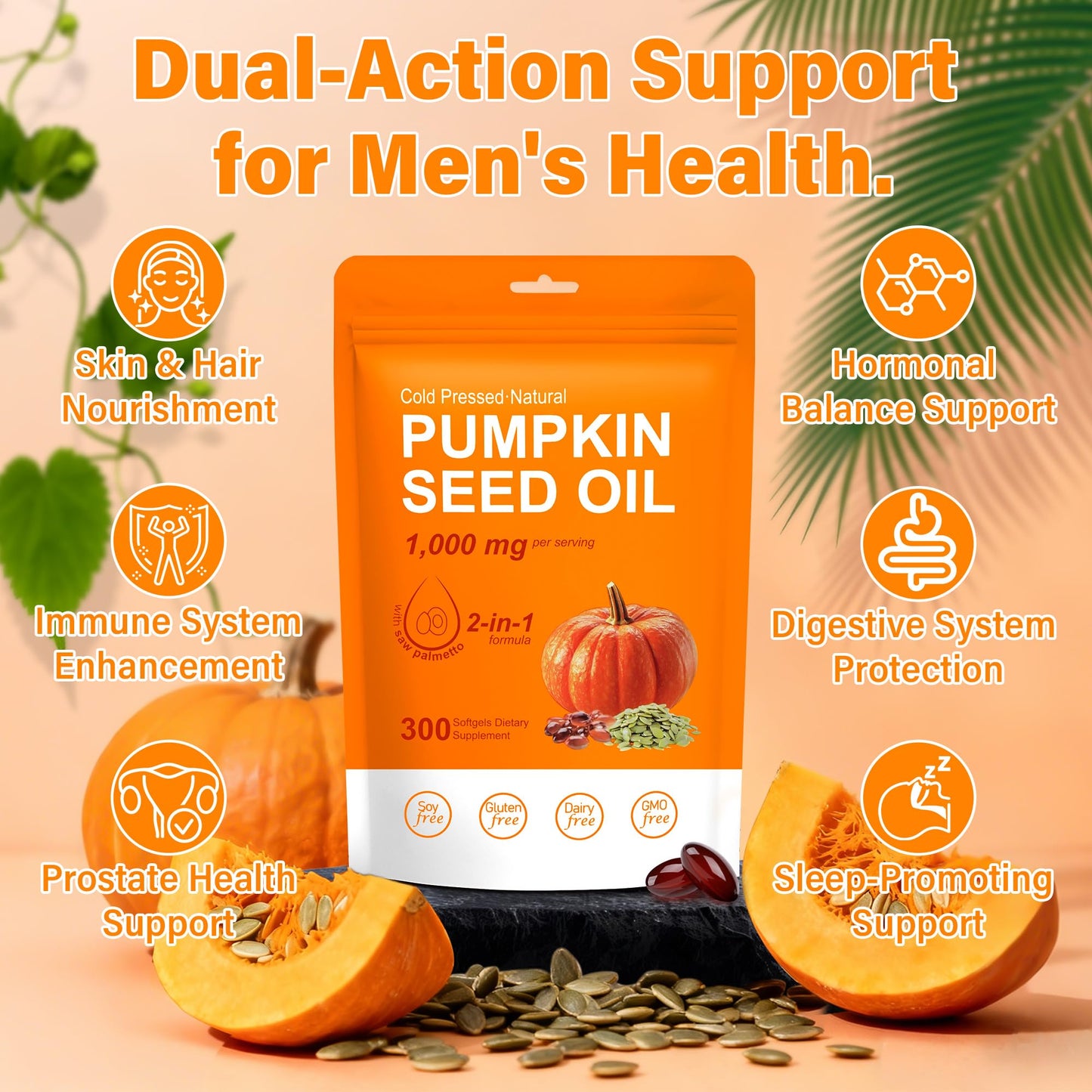 Crobirware 1000mg pumpkin seed oil softgels dietary facts