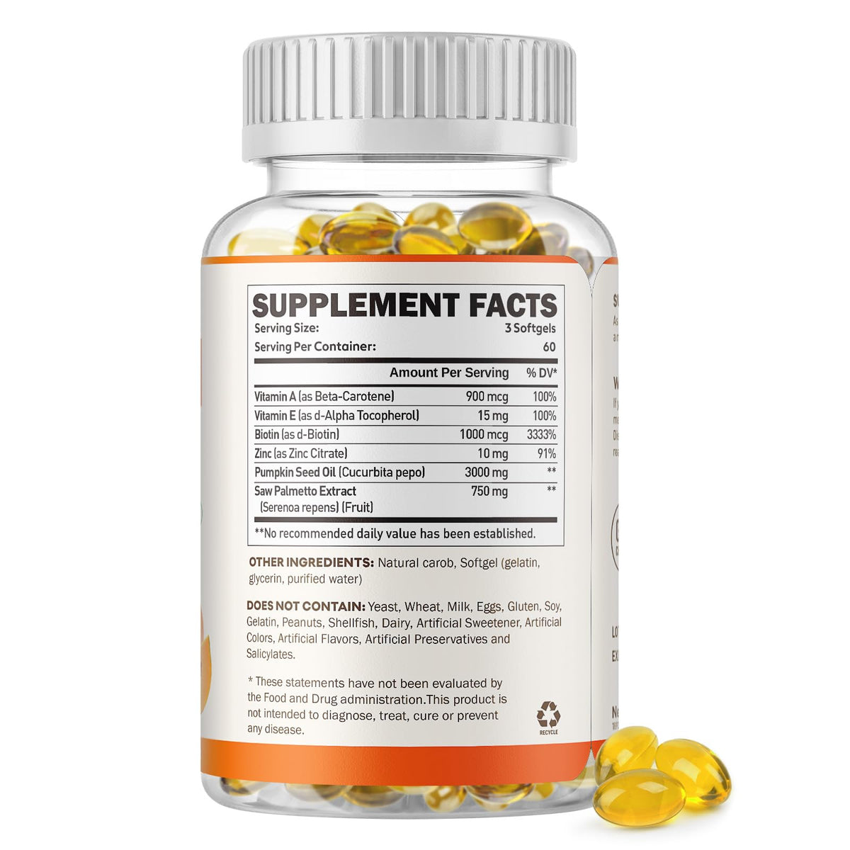 Kitabio 180 softgels bottle back label information