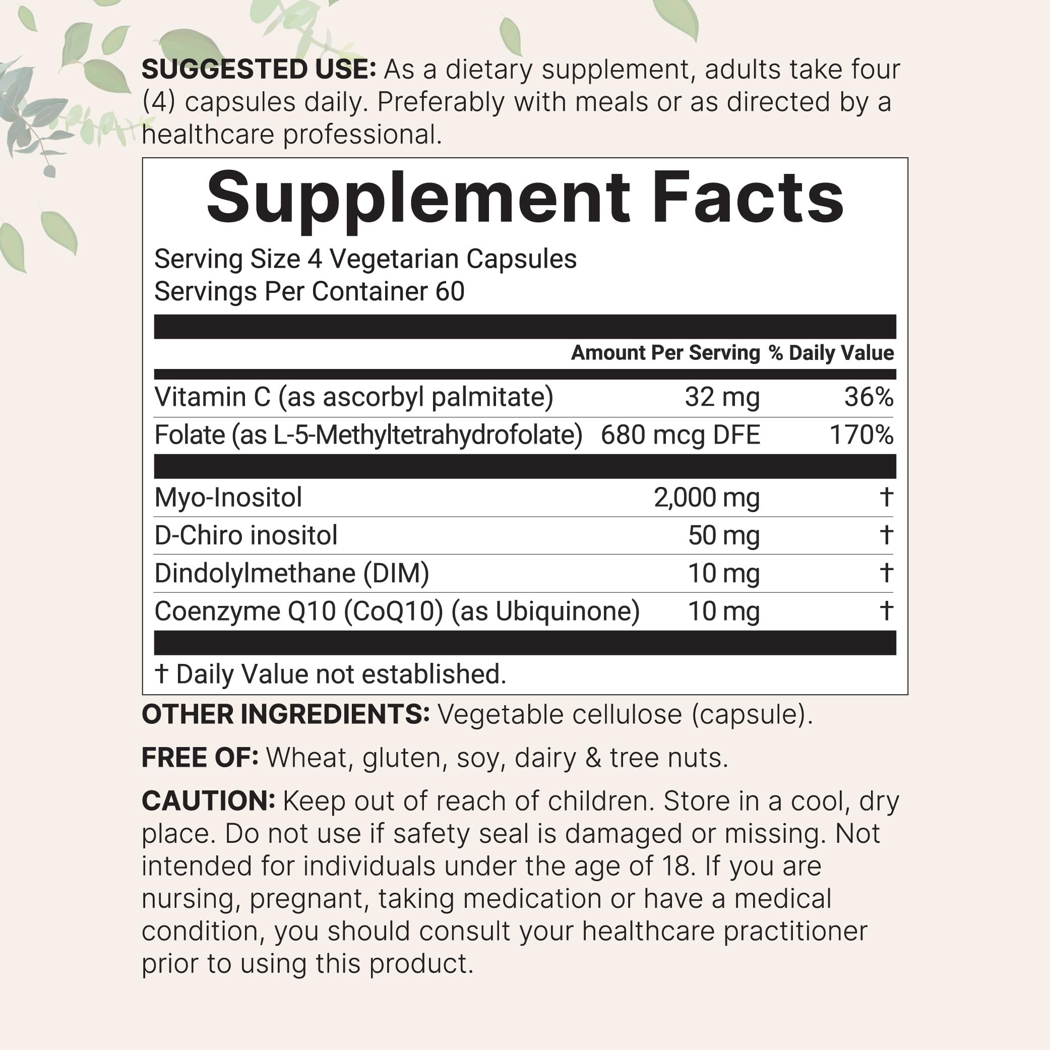 Micro Ingredients Myo and D-Chiro Inositol supplement bottle displaying the 40 to 1 ratio indicator.