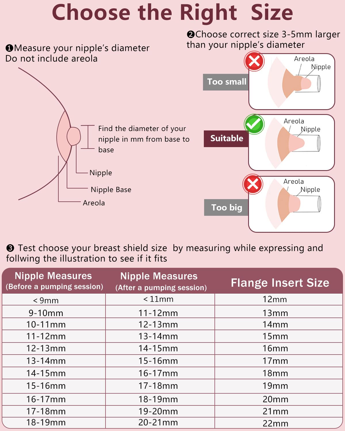 Side profile of Gocroween breast pump flange insert 13mm
