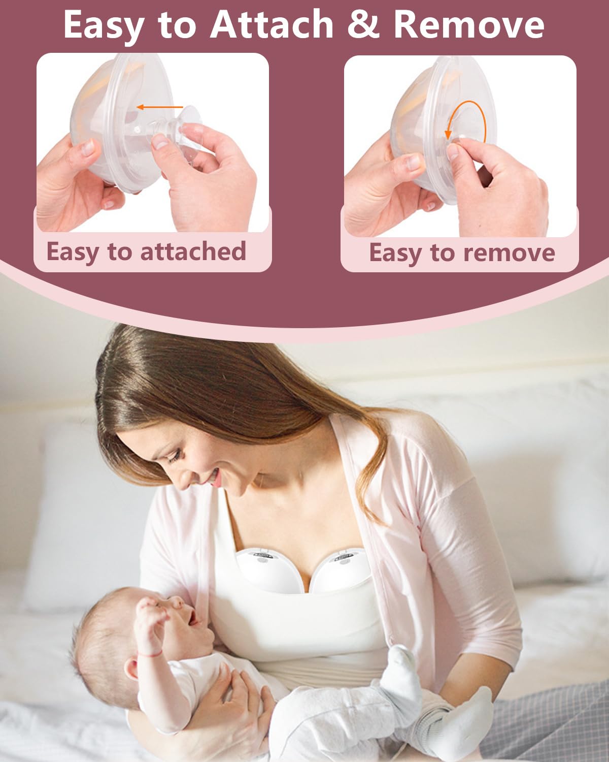 Educational diagram showing breast pump flange sizing