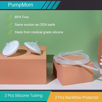 Full kit of PumpMom breast pump replacement accessories
