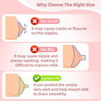 Breast pump accessory kit with measuring card