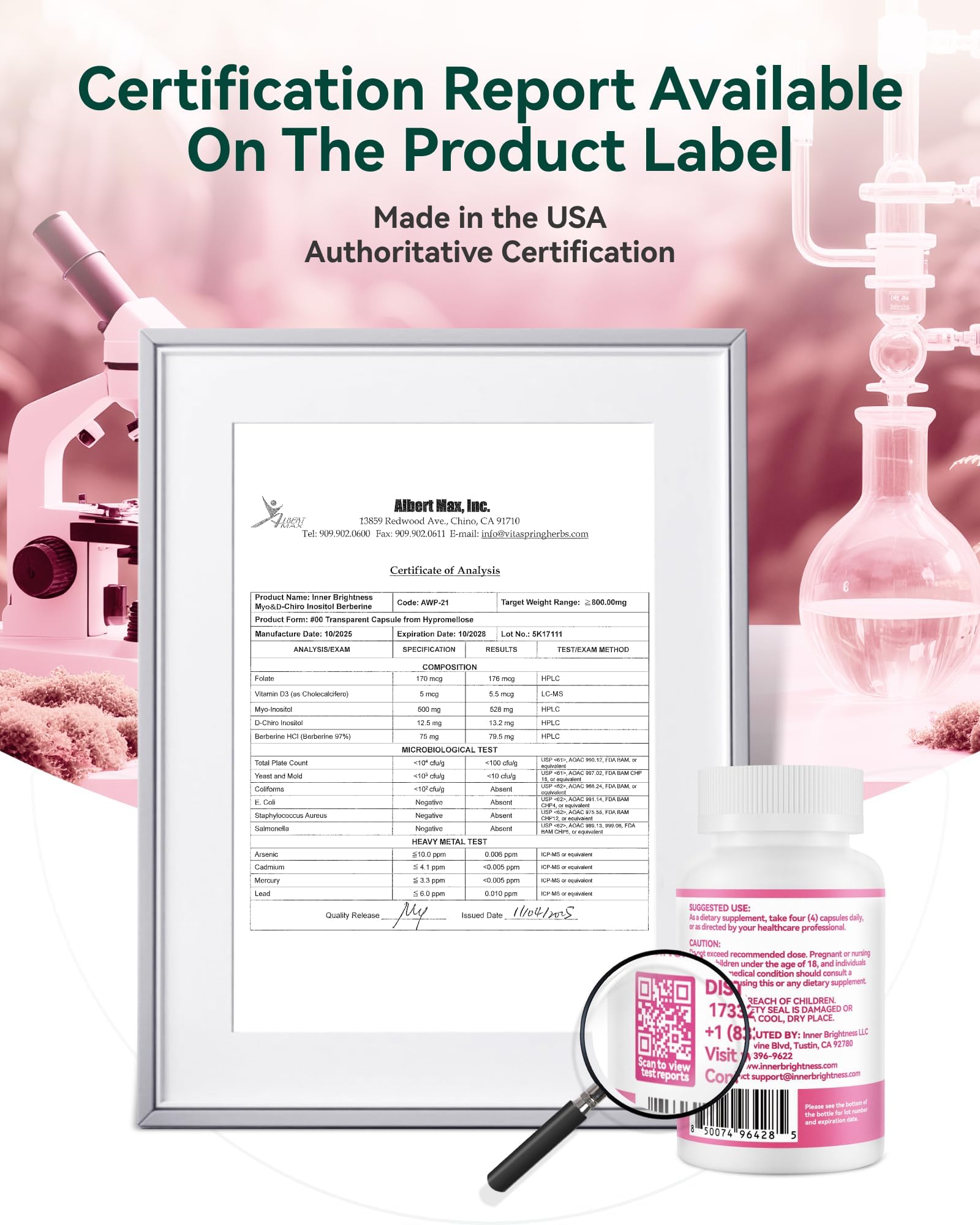 Close up of Inner Brightness product cap and authentic packaging details for Indian consumers.