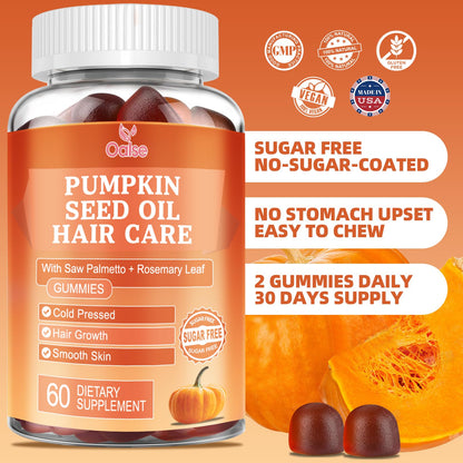 Oalse hair growth supplement bottle showing key ingredients