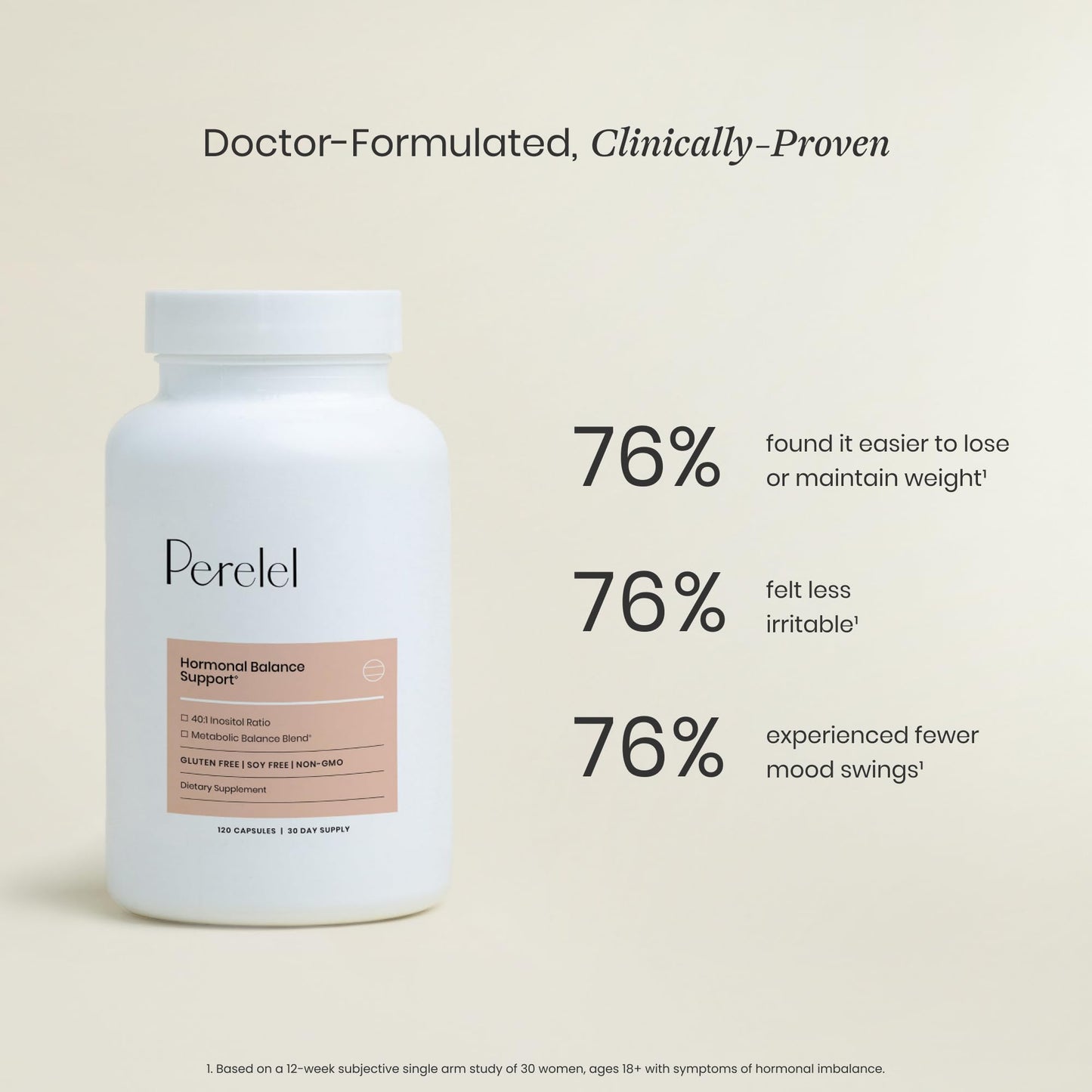 Capsule size and texture details for Perelel inositol supplement