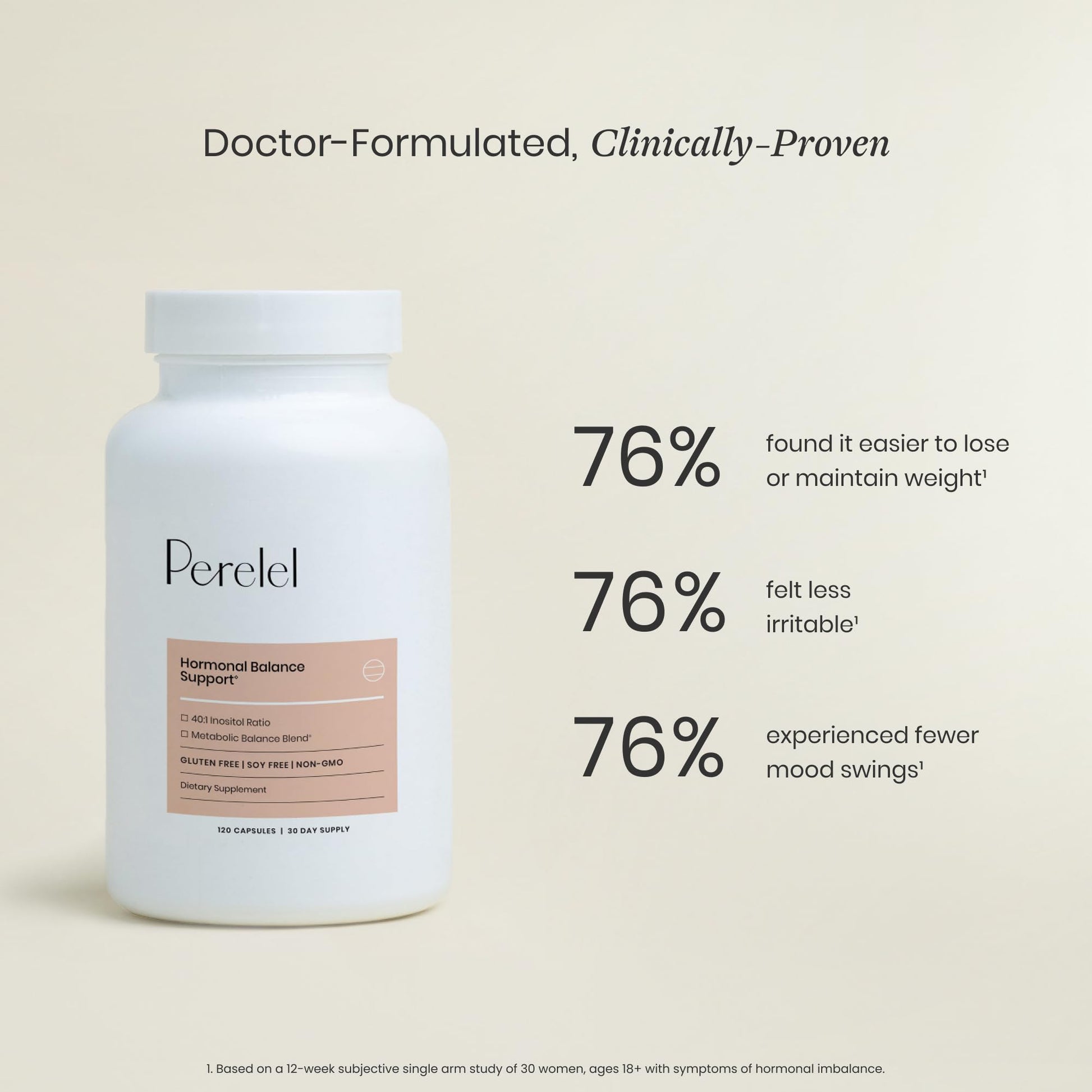 Capsule size and texture details for Perelel inositol supplement