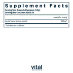 Vital Nutrients Inositol Powder supplement facts label