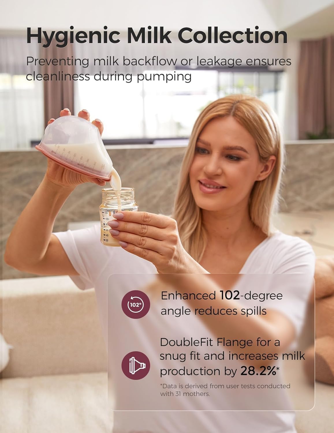 Momcozy V1 Pro portable breast pump in use
