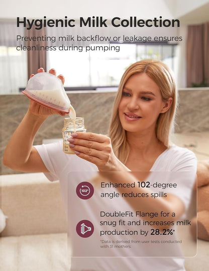 Momcozy V1 Pro portable breast pump in use