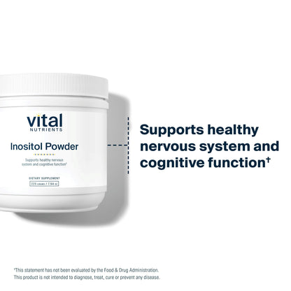 Vital Nutrients Inositol Powder 225g container side profile