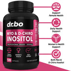 Dr Bo Myo and D Chiro Inositol 120 capsules nutritional facts label side view