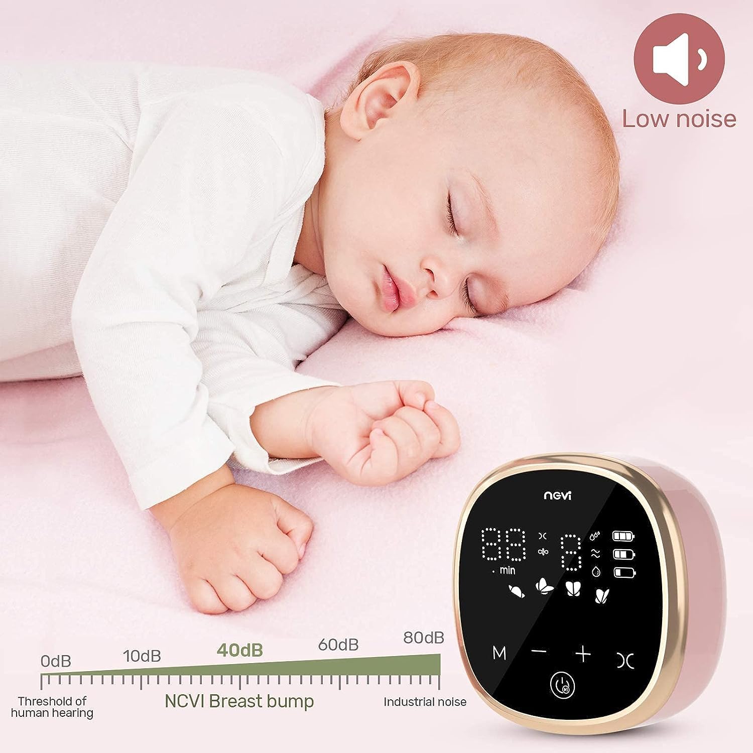 Nursing mother using NCVI electric breast pump