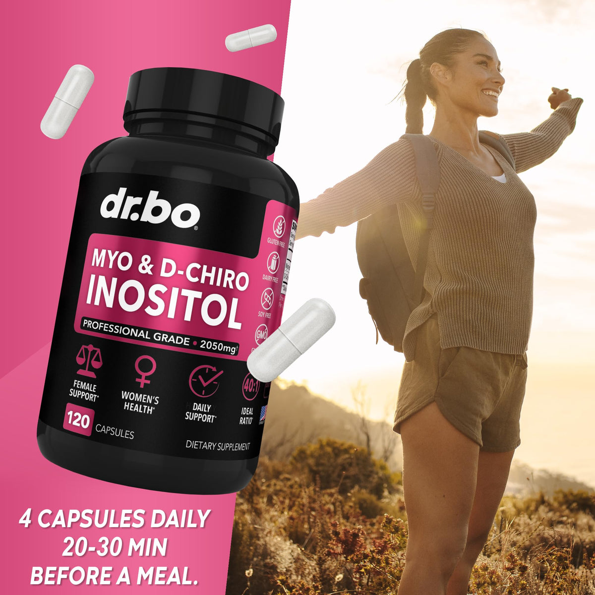 Dr Bo female health supplement for regular menstrual cycles and fertility