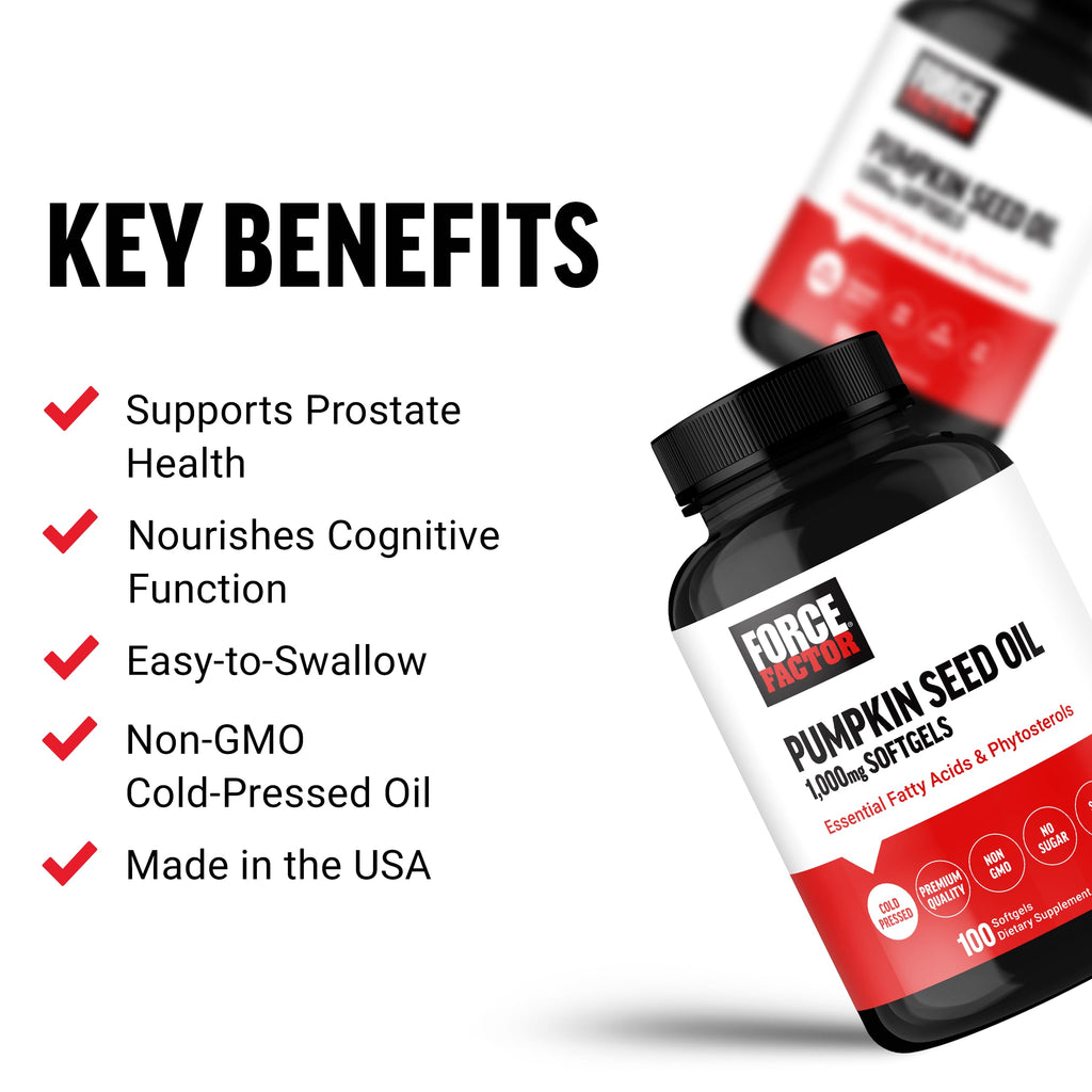 Force Factor pumpkin seed oil supplement facts label