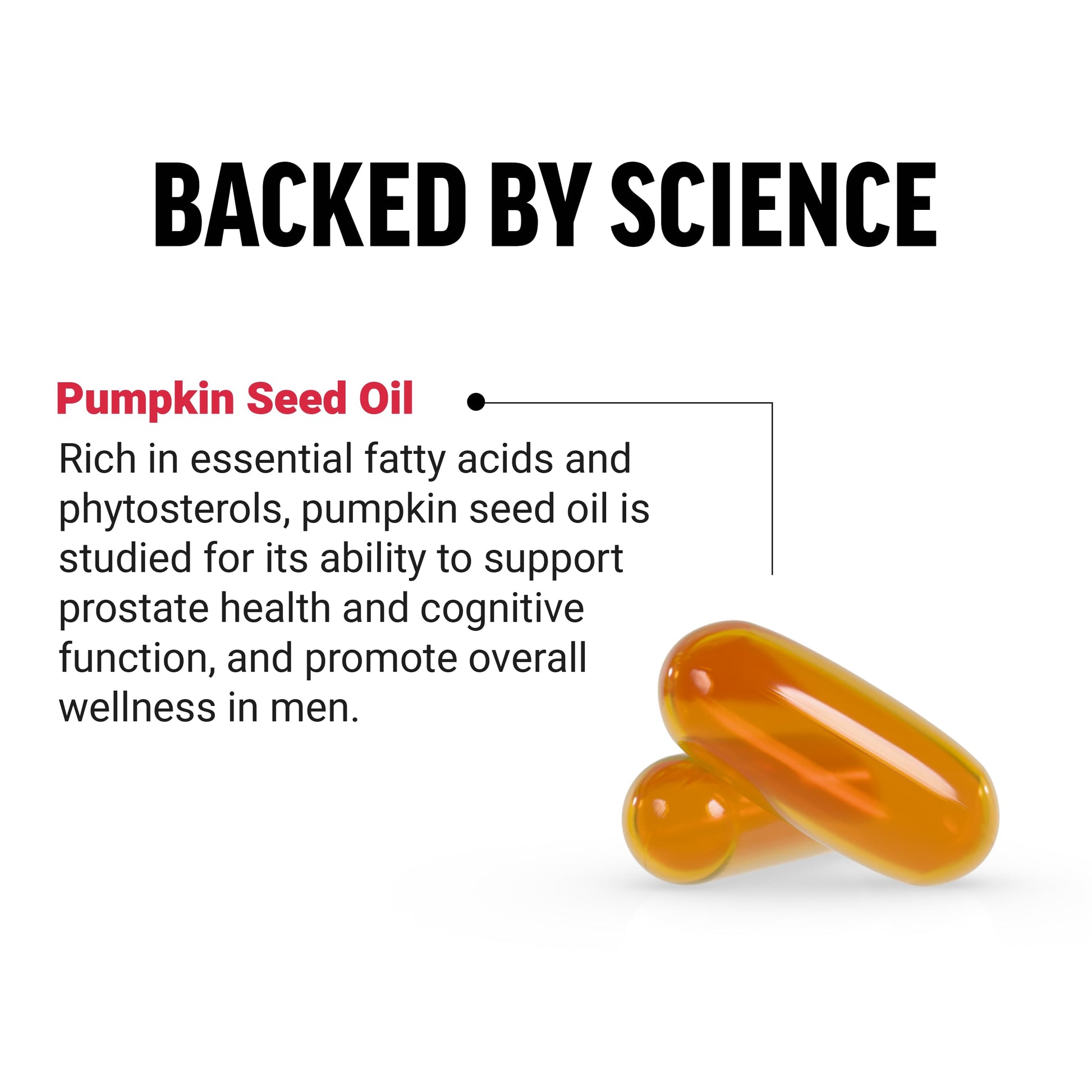 Cold pressed pumpkin seed oil softgels dietary supplement