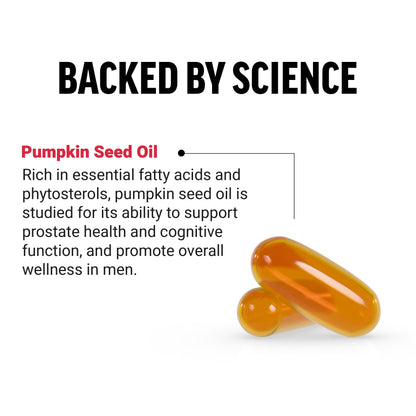 Cold pressed pumpkin seed oil softgels dietary supplement