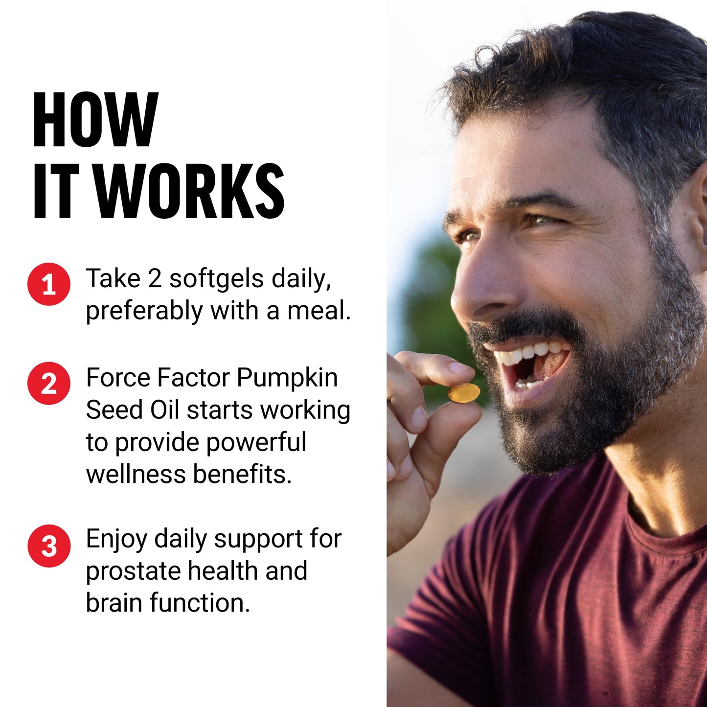 Force Factor pumpkin seed oil nutrition facts label