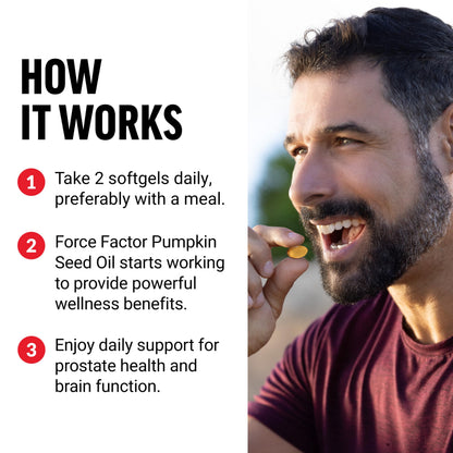 Force Factor pumpkin seed oil nutrition facts label