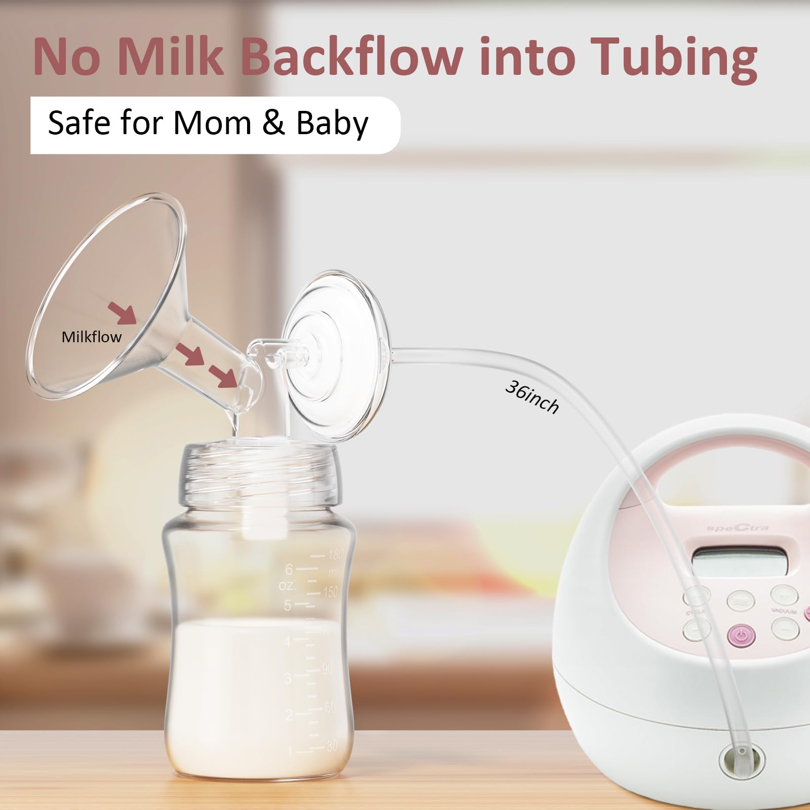 Detailed view of breast pump replacement set packaging