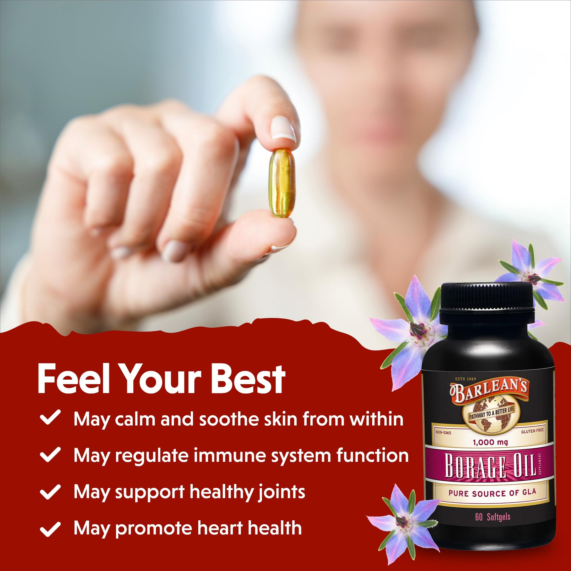 Barlean's Borage Oil supplement facts and ingredients label