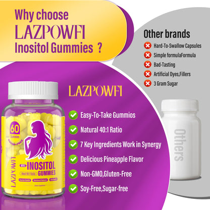 Lazpowfi authentic USA imported wellness gummies for regular menstrual cycle support.