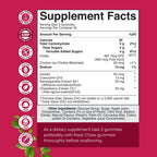 Nature's Craft premium prenatal support vegan gummies nutritional information label.