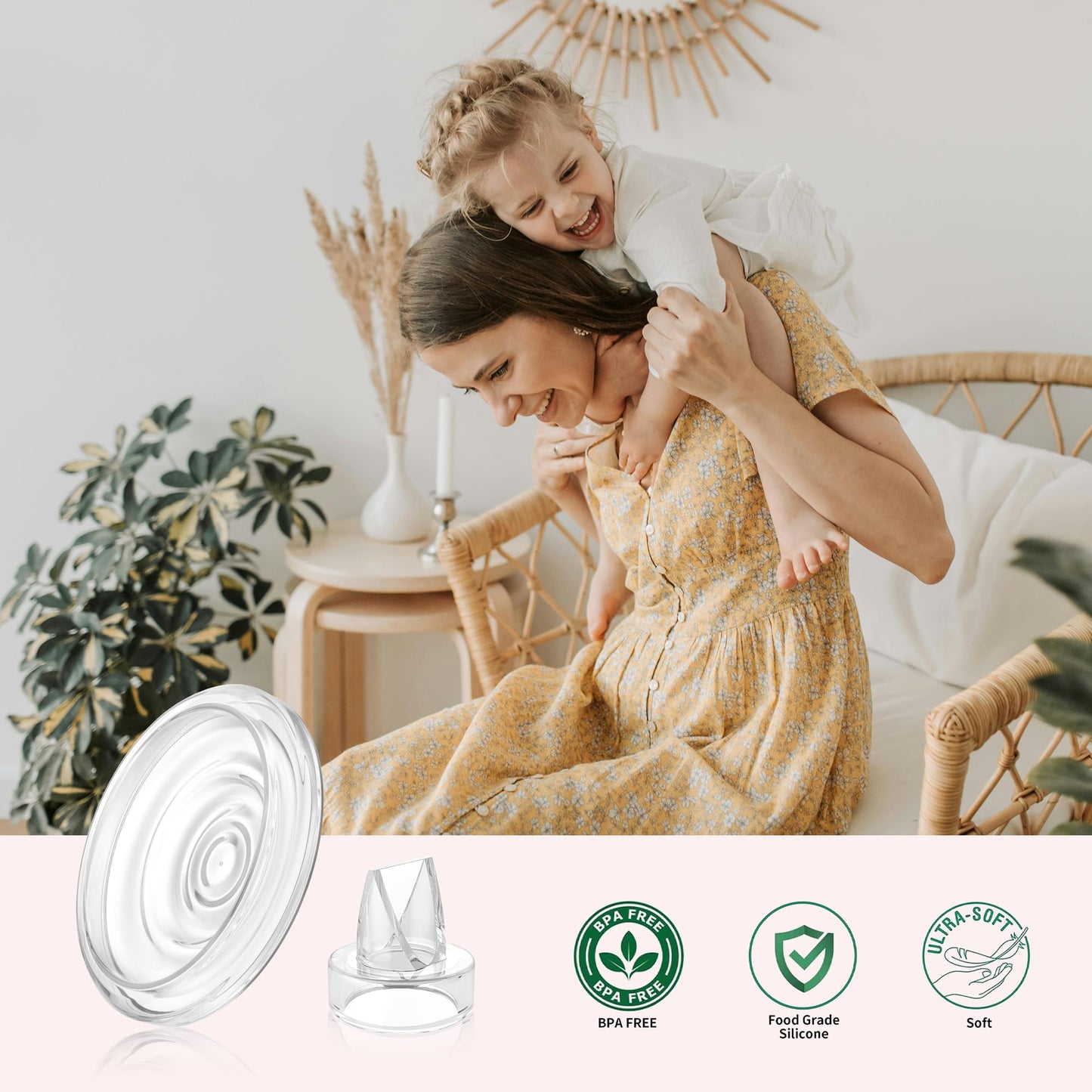 Detailed view of food grade silicone valve design for breast pump efficiency