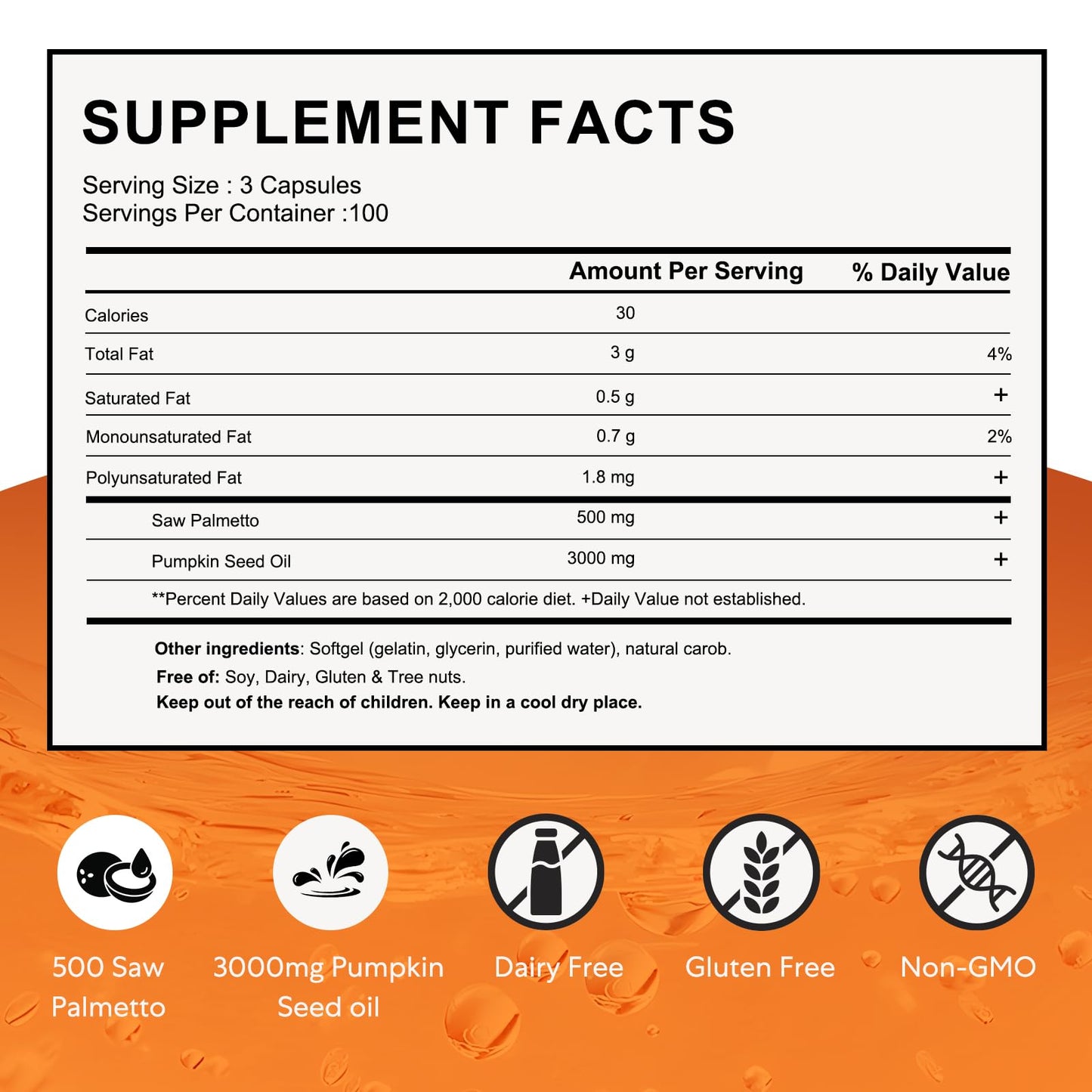 Softgel capsule texture for Goldium pumpkin seed oil supplement
