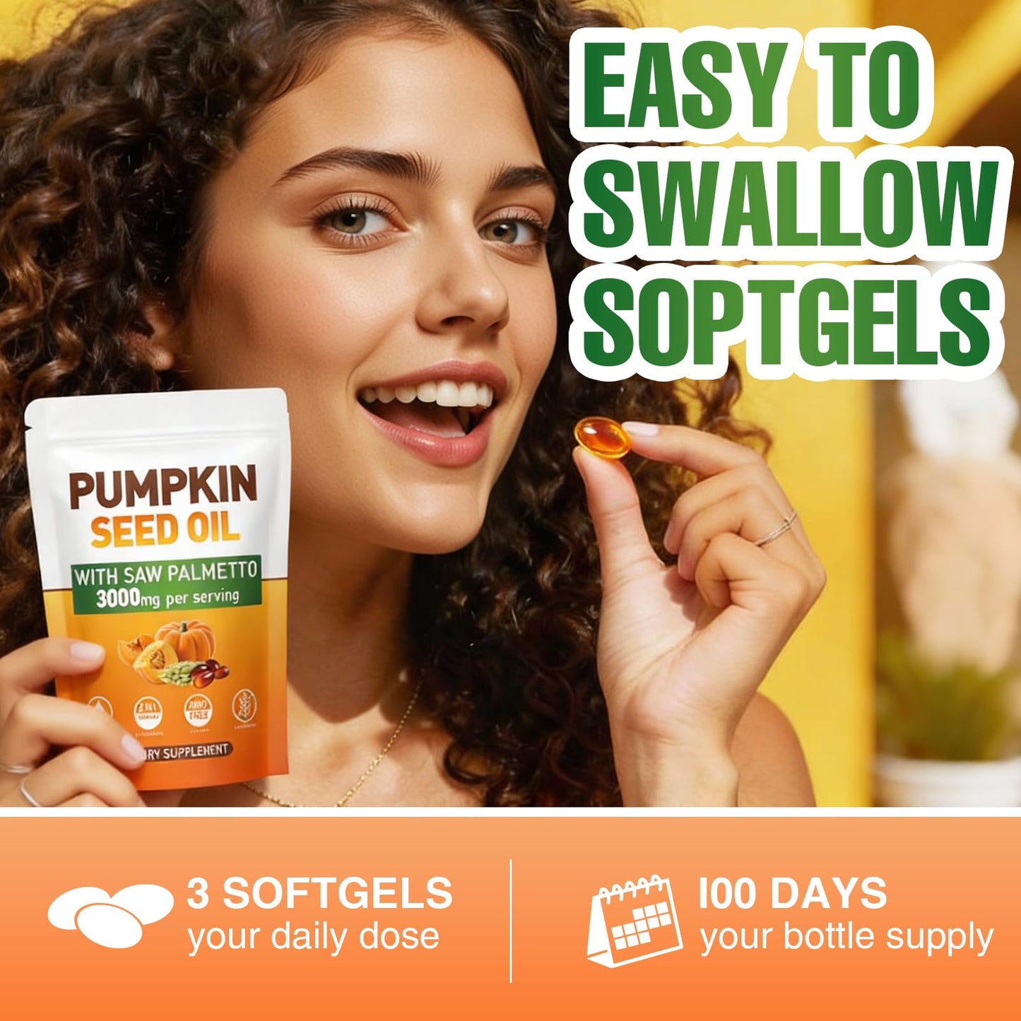 Pumpkin Seed Oil softgels for natural hair growth