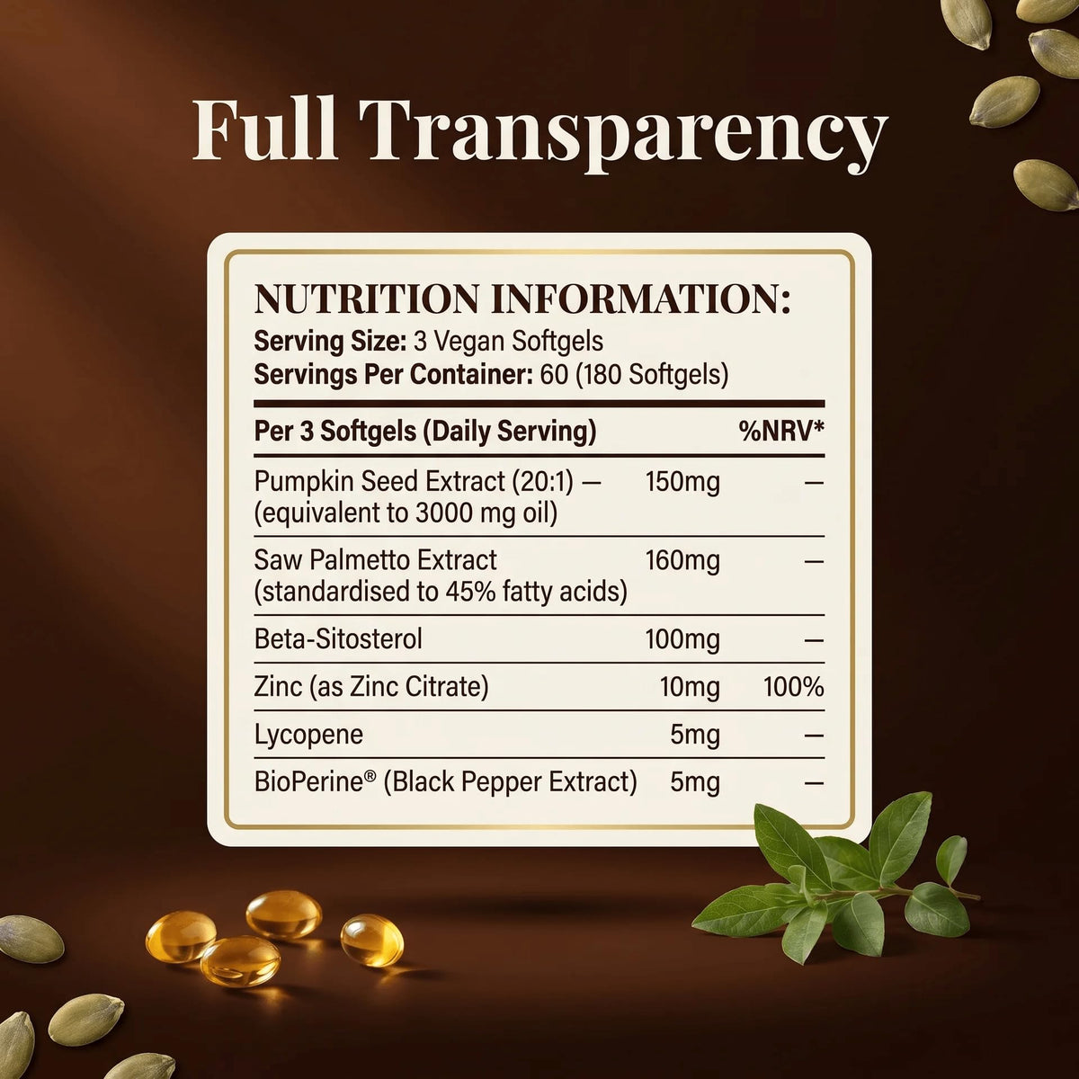 Puretrex 180 count dietary supplement pouch and label layout