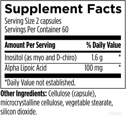 Supplement facts label of Designs For Health Sensitol