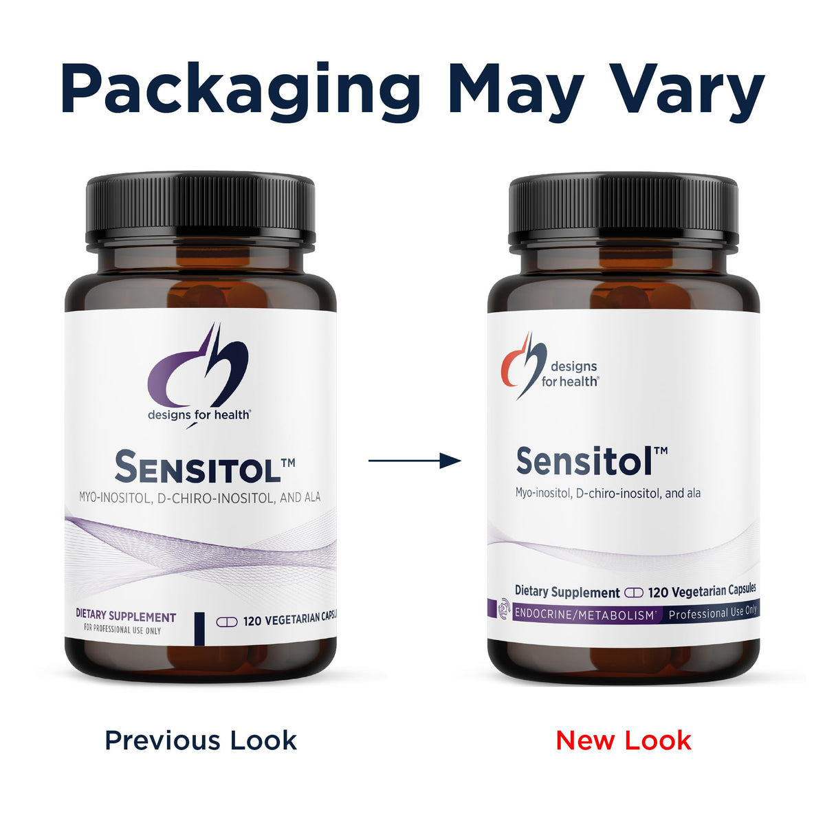 Side view of Designs For Health Sensitol bottle showing ingredients