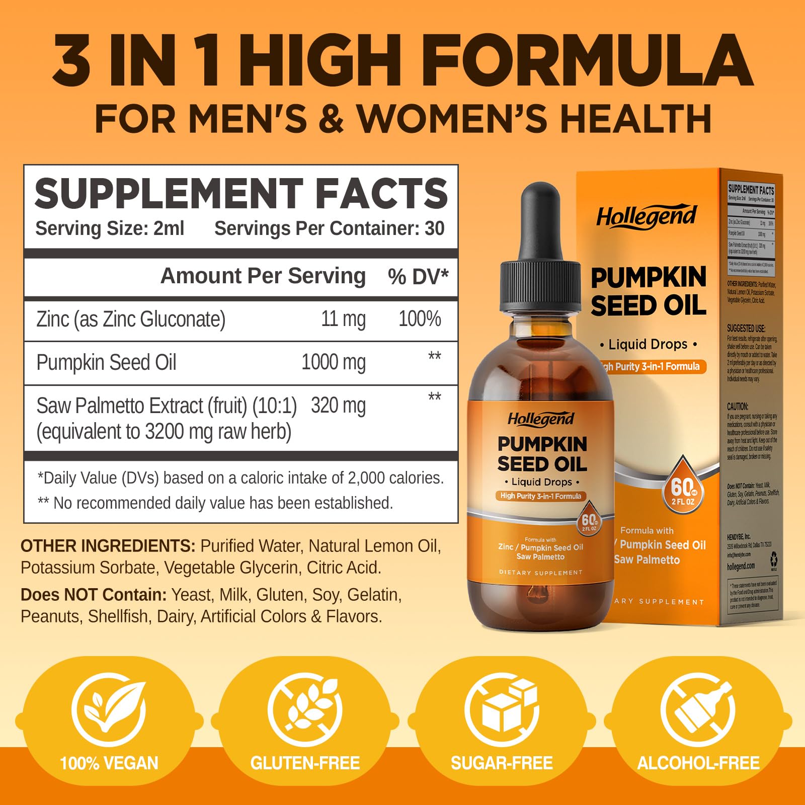 Hollegend liquid supplement ingredients label detail