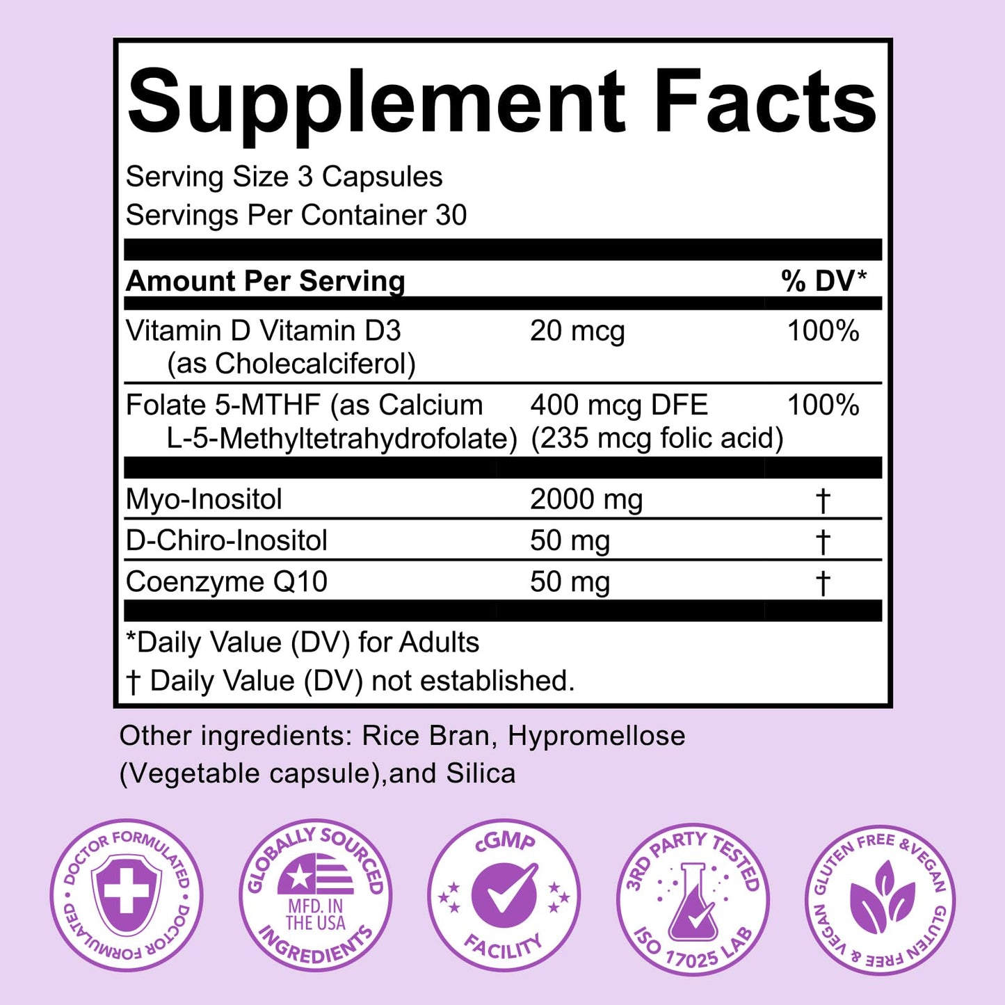 Premom Myo Inositol and D Chiro Inositol 40 to 1 ratio dietary supplement.