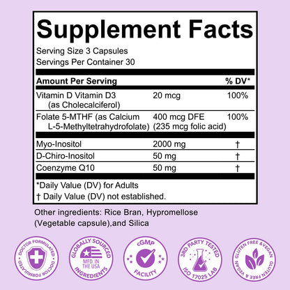 Premom Myo Inositol and D Chiro Inositol 40 to 1 ratio dietary supplement.