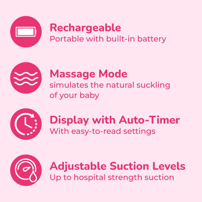 Side profile of Spectra S1 Plus electric breast pump with tubing